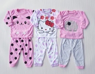 COD PROMO ISI 3 Pcs & 6 Pcs Piyama Anak Perempuan / Baju Bayi Perempuan 0 - 12 Bulan / Piyama Panjan