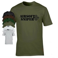 Airsoft Sniper Tshirt Airsoft Team Military Sport Tshirt Mens Tshirt cotton