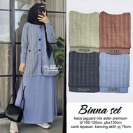 JS FASHION BINNA MUSLIM FASHION CARDIGAN SET Wanita 4370