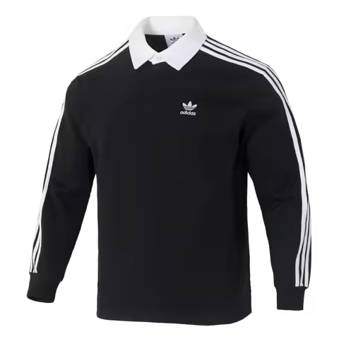 Adidas (Adidas) Trefoil Men's Long-Sleeved T-Shirt Polo Shirt Fashionable Retro Trendy Casual Lapel 