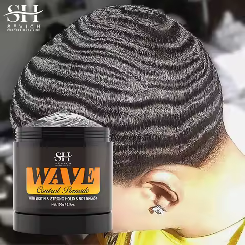 Natural Wave Control Pomade Hair Style Wax Pomade for Black Men 360 Style Wave Styling Hair Cream St