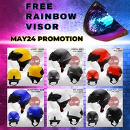 (FREE RAINBOW VISOR ) X-DOT G118 Libero Plain Half Helmet Vespa Scooter Helmet Cruiser Separuh 1/2 Helmet Steng