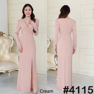 [LUXURY707] เดรสMAXIจับจีบเอว อกไขว้วี (VO4115)