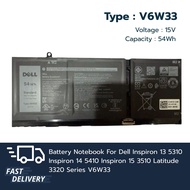 แบตเตอรี่ โน๊ตบุ๊ค Replacement for Dell V6W33 Inspiron 13 5310 Inspiron 14 5410 Inspiron 15 3510  La
