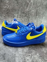 💥現貨💥潮人必備高辨識度撞色解構 AMBUSH x Nike Air Force 1 Low 藍黃聯名休閒運動板鞋|