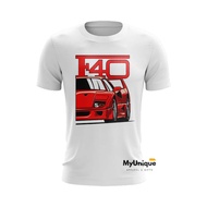 MyUnique Ferrari F40 Custom Print T-shirt (White)
