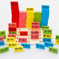 Muwanzi 110 Pcs Preschool Mathematics Operations Wooden Domino