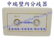 電視壁座 中端壁內座 分歧器 分配器 CATV  第四台 數位電視 雙向網路 壁內分配器 台灣製 防外洩 低損耗 外銷