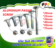 999 [5PC] CHROME M8 CARRIAGE BOLT &amp; CAP NUT 马车螺丝 / MAIN GATE / ALUMINIUM PANEL GATE SCREW / PAGAR BESI / SKRU GRILL