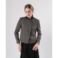 INVIO Yvette Overlap Front Tweed Jacket | Jacket Wanita - Marielle