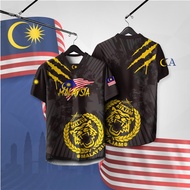 Summer Merdeka Men Costume Malaysia Jersey Baju 68th Merdeka Lelaki Retro Full Sublimation Print Jer