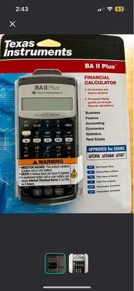 全新 Brand NEW BA II Plus Texas Instruments Plus Financial Calculator CFA Approved 財務計算機