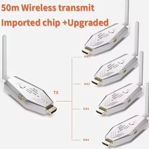 50m Wireless HDMI Extender Video Transmitter Receiver 1 To 2 3 4 1x4 Display for PS3/4 Camera Laptop
