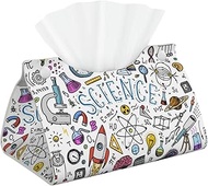 Tissue Box Cover, PU Leather Waterproof Triangle with Snap Napkin Holder, Bathroom Vanity Kitchen Of