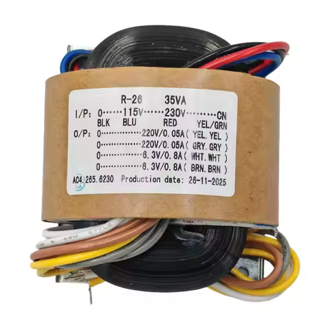 35W Sec Voltage 220V x2 + 6.3V x2 R-Core Transformer for TUBE preamp DAC amp diy
