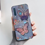 สำหรับ Samsung Galaxy A9 2018เคสดีไซน์ใหม่เคสแบบเนื้อด้านป้องกันลายผีเสื้อสำหรับ Samsung A9 2018 SM-