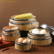 HOMECLEOESQX Bamboo Steamer Chinese Bamboo Lid Bao Buns Dim Sum Gift Idea Woven Bamboo Food Steamer