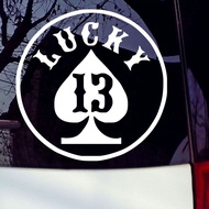 Lucky Number 13 Vegas Sticker Decal car Window Funny Truck Gamble 5"