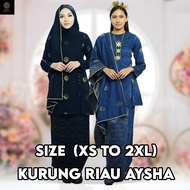 BAJU KURUNG RIAU AYSHA | SIZE S-2XL | SONGKET TENUN | KURUNG | COTTON 100%