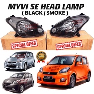 MYVI LAMA SE 08 (05-11) HEAD LAMP BLACK SMOKE / BLACK LAMPU BESAR DEPAN  /车头大灯 LED BULB H4 6000k