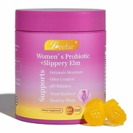 LEEFAR Her Juicy Feminine Probiotics Gummies- All in One Solution with Slippery Elm and Prebiotics&L