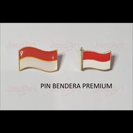 MERAH (PCS) Red and white flag pin Premium material Brass letter ri pin clothes pin hat pin August