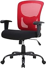 Big and Tall Office Chair 400lbs Desk Chair Mesh Computer Chair with Lumbar Support Wide Seat Adjust Arms Rolling Swivel High Back Task Executive Ergonomic Chair for Home Office (Red)