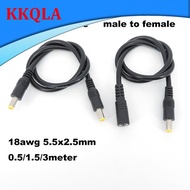 QKKQLA 0.5/3/1.5m DC male to male female power supply connector Extension Cable 18awg wire Adapter 1