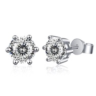 1ct-6ct Moissanite Stud Earrings 21 Colors GRA Certified Lab Created Diamond 925 Sterling Silver 18K