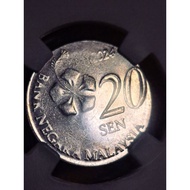 [Error Coin Stainless Steel Silver Colour] 2024 Malaysia Error Coin 20 Sen Struck on 10 Sen Planchet