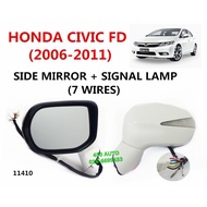 CIVIC FD (06-11) SIDE MIRROR WITH SIGNAL LAMP CERMIN TEPI + LAMPU（7 WIRES) FD1 FD2 AUTO FOLDING