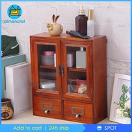 [Almencla1] Storage Cabinet Desk Organizer Cupboard Furniture Supplies Showcase Large Capacity Cabinet Shelf Wooden Display Rack for Home