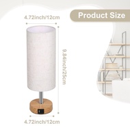 hanhan1 Neoglint 2 Packs Fabric Bedside Table Lamp with Warm White LED Bulb Nightstand Desk Light To