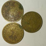 年尾清貨 男王頭 香港大一毫 1948-1950 共三個 $10包本地平郵