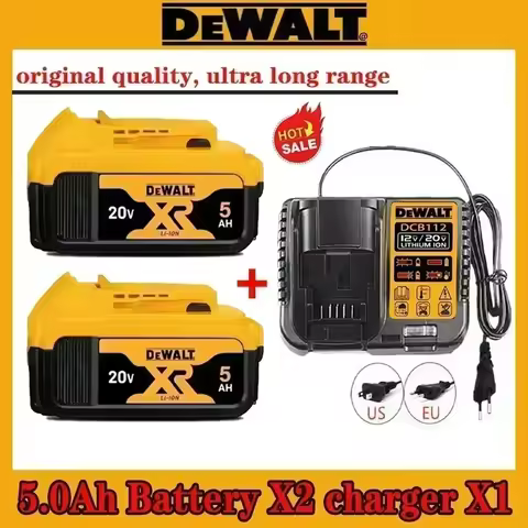 100%Original Dewalt 20V 6000mAh Power Tool Battery DCB206 DCB205 DCB200 DCF887 DCG405 DCD791 DCF922 