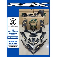 HONDA Rsx Rs-x 150 2024 (6) Pearl White Grey RAPIDO Coverset Body Cover Sticker Tanam Stripe Tanam