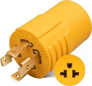 MECMO 30 Amp to 20 Amp 240V Generator Distribution Adapter NEMA L14-30P to 5-15/20R or 6-15/20R, 30A