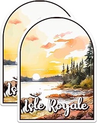 (2 Pack) Isle Royale National Park Bumper Sticker - US National Park - Choose from 63 Parks - 5" On 