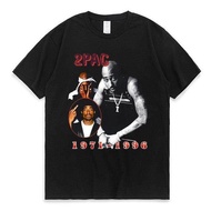 Rapper Tupac 2pac Tops Hip Hop Streetwear Oversized Short Sleeves Tee Shirt 2024 Summer Fashion T-sh