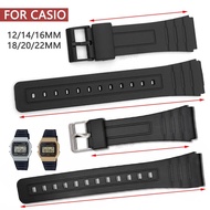 Silicone Watch Strap for CASIO Watch Band 12mm 14mm 16mm 18mm 20mm 22mm Resin Bracelet W800H SGW400 F91W F84 F105/108 A158/168 AE1200/1300 PU Wristband
