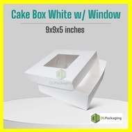 10pcs Cake Box with Window White 9x9x5"