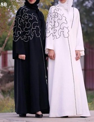 Nargis Abaya Dubai's Embroidery Black&White Edition