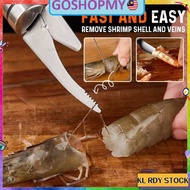 GoShop6 In 1 Fast Shrimp Peeler Fish Scale Knife Stainless Steel Prawn Line Cutter Kitchen Gadgets S