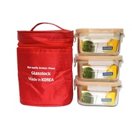Glasslock cylindrical thermos lunch box bag, size 14x14x14 cm