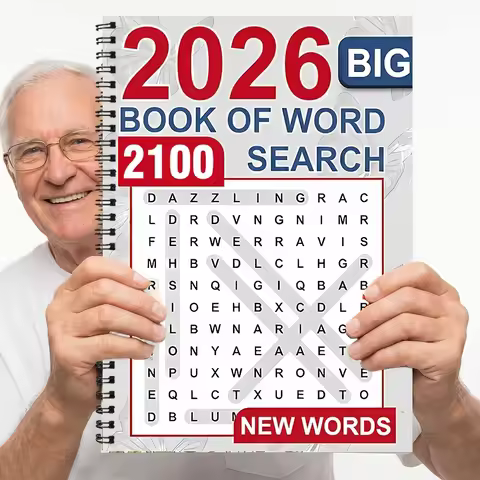 2026 Coming Soon: 24 Page Spiral Binding Adult Coloring Book - Word Puzzle Art Activity Book, Adult 