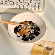 Ins style pure white minimalist ceramic ramen bowl, Japanese style family soup bowl
