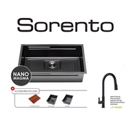 Sorento SRTKS7846 Kitchen Sink Nano Magma Texture Stainless Steel304 SRKT72SS-BL Pull Out Tap Includ