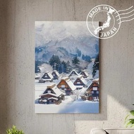 日本製帆布畫・白川鄉、岐阜・日本風景・送禮、擺設、裝飾