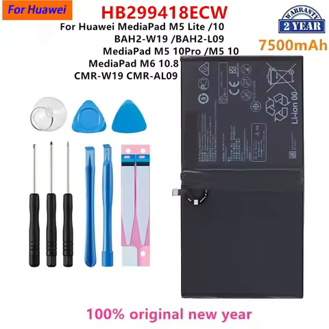 100% Orginal HB299418ECW 7500mAh Tablet Phone Battery For Huawei MediaPad M6 10.8 M5 LITE M5 10 M5 1