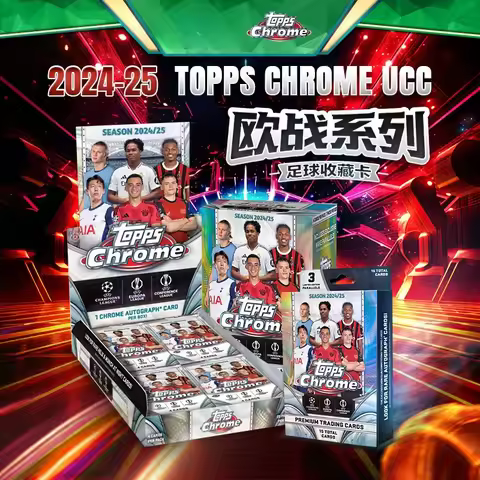 24-25 Topps Chrome UEFA Champions League Soccer Card Hobby Mega Box Chrome Refractor Official Collec